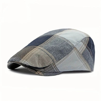 Plaid Cotton Flat Cap | SCRANTON